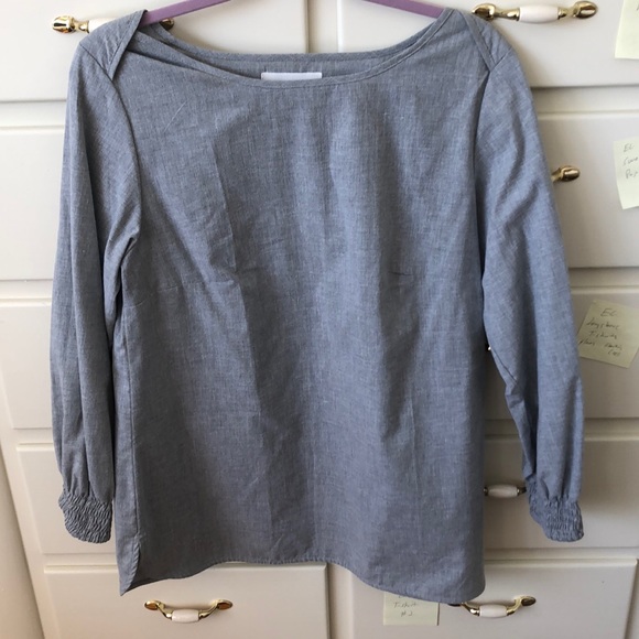 Peg and Kris grey blouse with elastic cuffs - Picture 1 of 2
